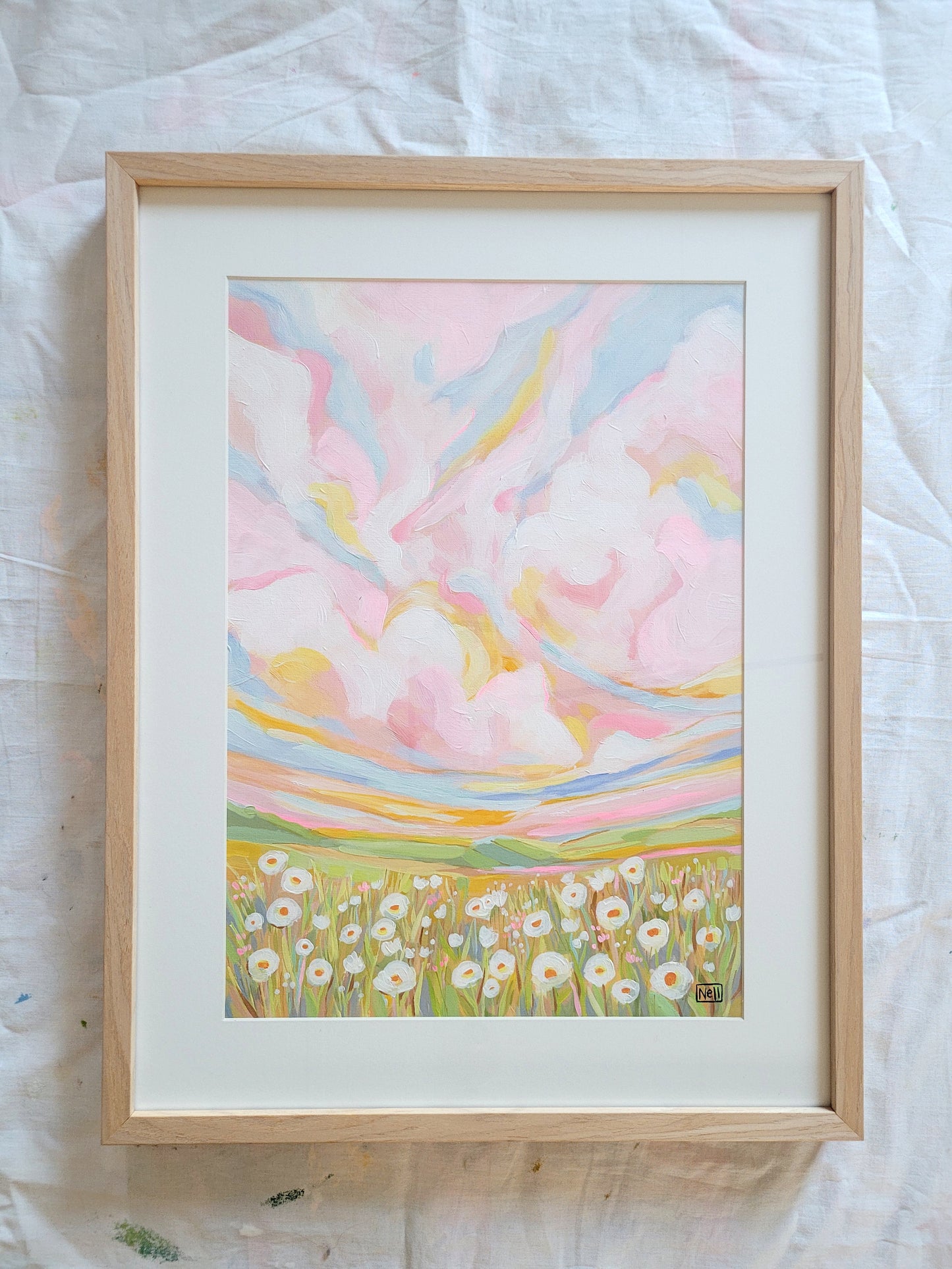 In Love [Original Artwork] - Acrylic on Paper FRAMED Landscape Painting 420x540mm