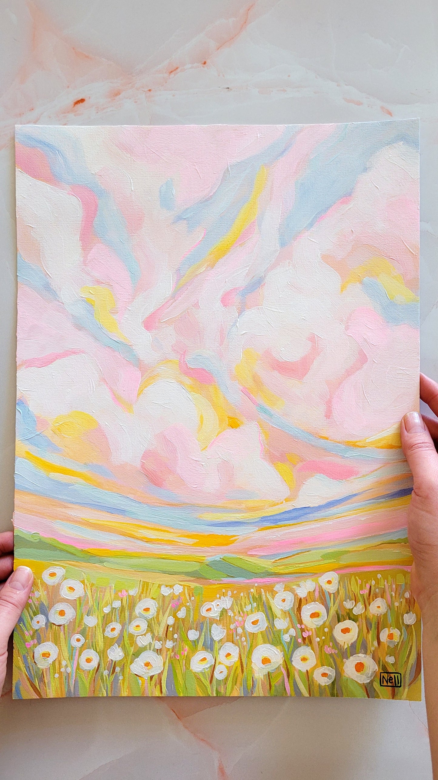 In Love [Original Artwork] - Acrylic on Paper FRAMED Landscape Painting 420x540mm