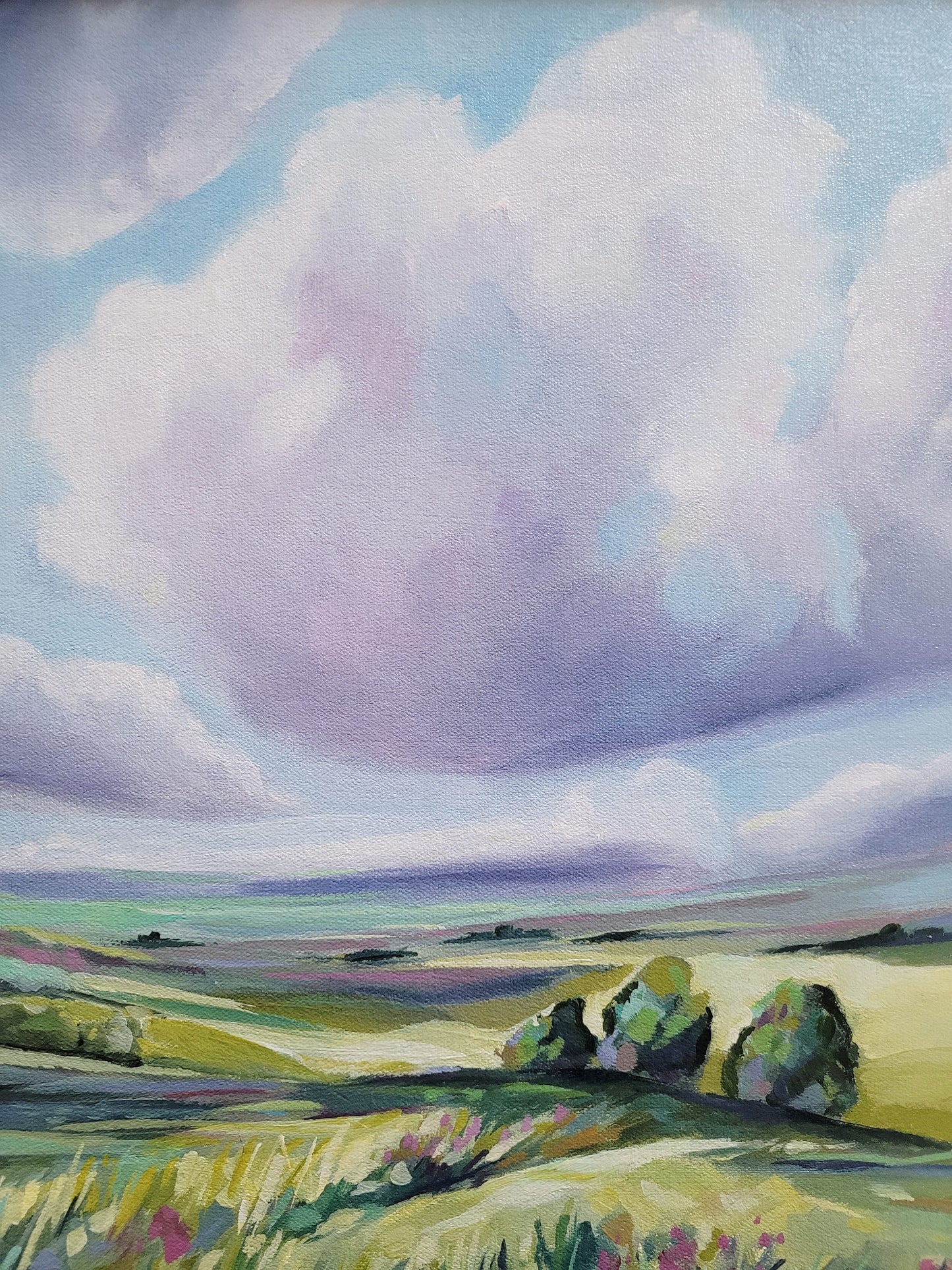 Cloudscape [Original Artwork] - FRAMED Acrylic on Canvas Landscape Painting 40 x 40 cm