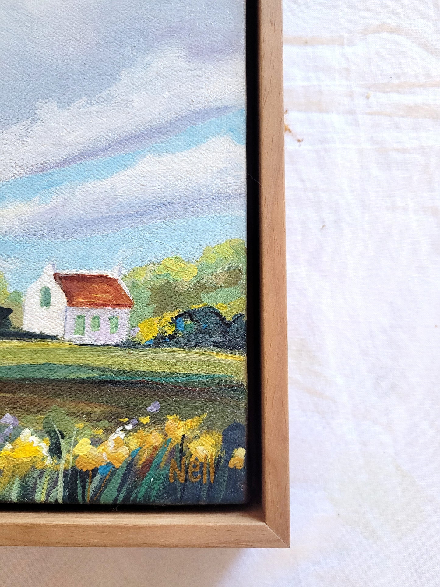 The Sky's Secret [Original Artwork] - FRAMED Acrylic on Canvas Landscape Painting 21 x 29.7 cm