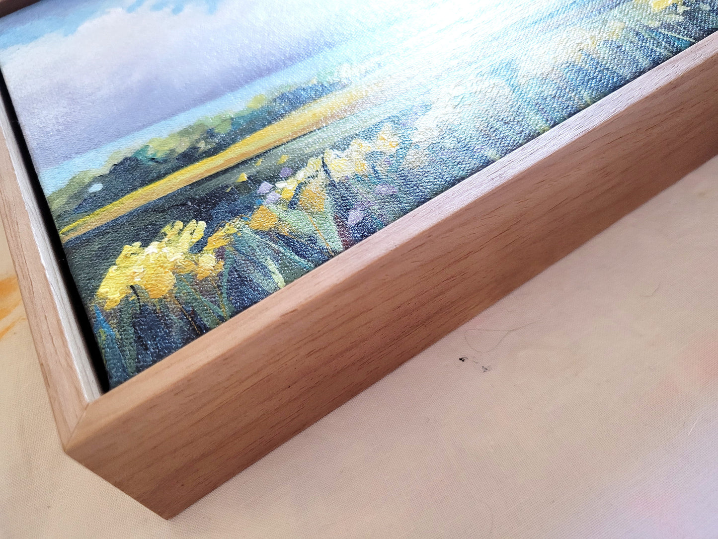 The Sky's Secret [Original Artwork] - FRAMED Acrylic on Canvas Landscape Painting 21 x 29.7 cm