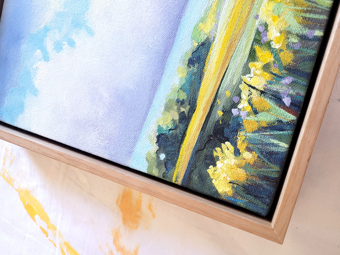 The Sky's Secret [Original Artwork] - FRAMED Acrylic on Canvas Landscape Painting 21 x 29.7 cm