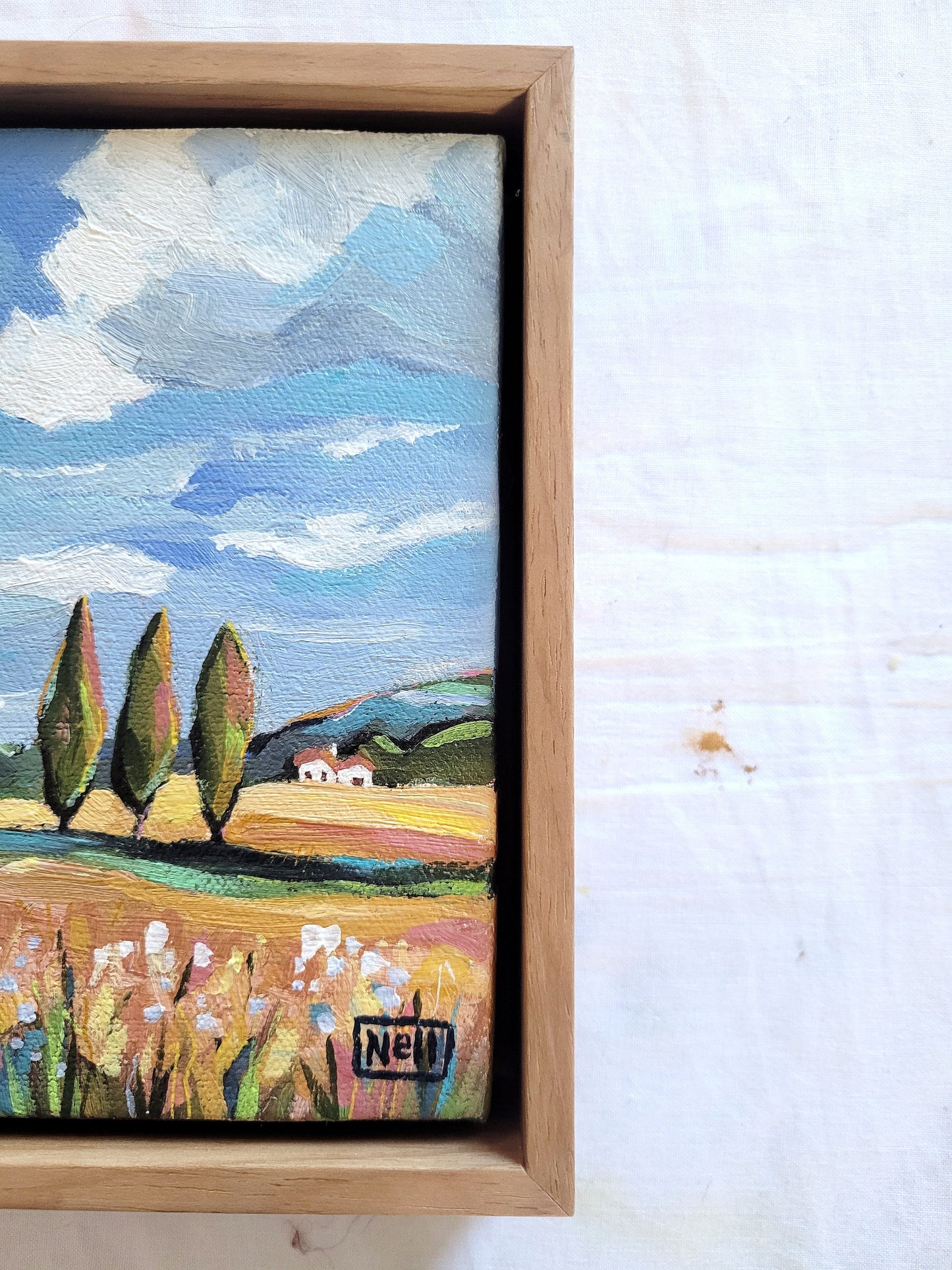 A Way Across the Horizon [Original Artwork] - FRAMED Acrylic on Canvas Landscape Painting 14.7 x 21 cm
