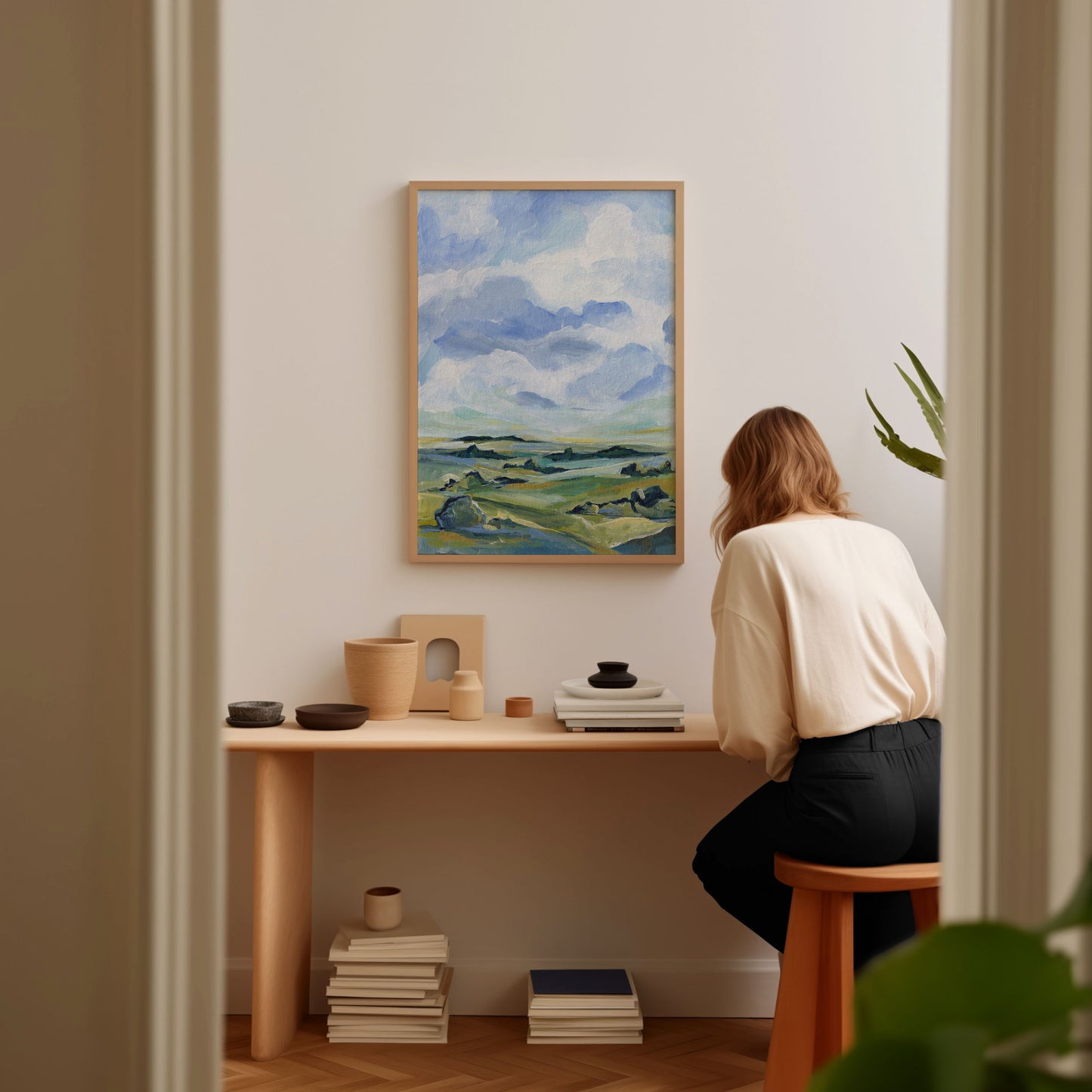 Landscape Art Print - Across the Green Fields