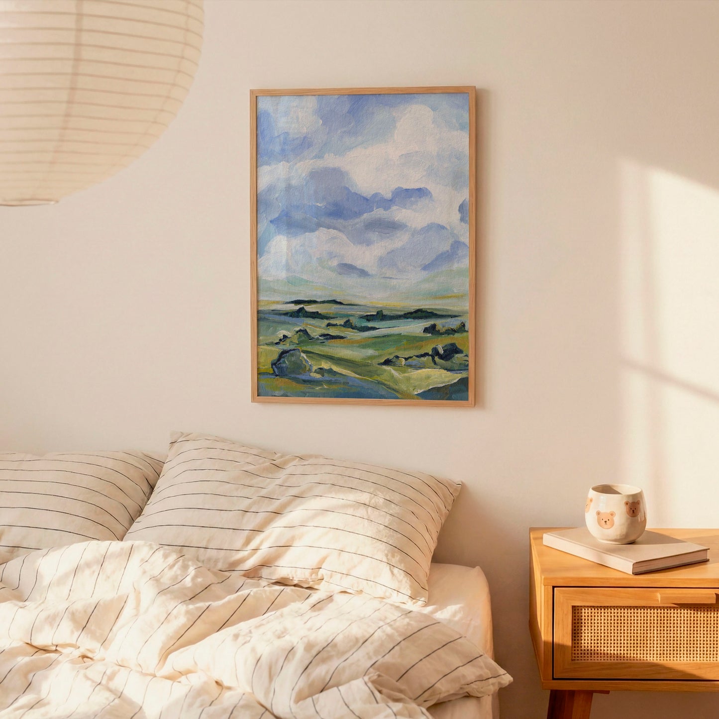 Landscape Art Print - Across the Green Fields