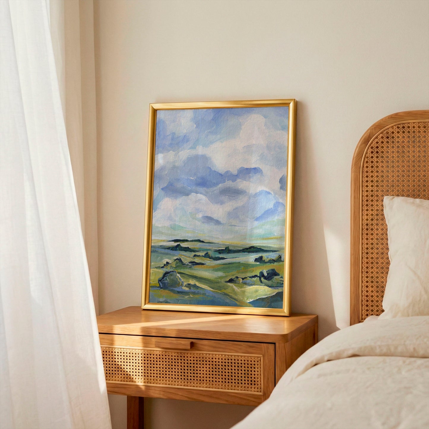 Landscape Art Print - Across the Green Fields