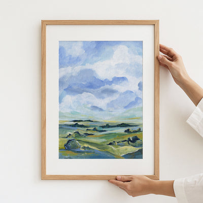 Landscape Art Print - Across the Green Fields