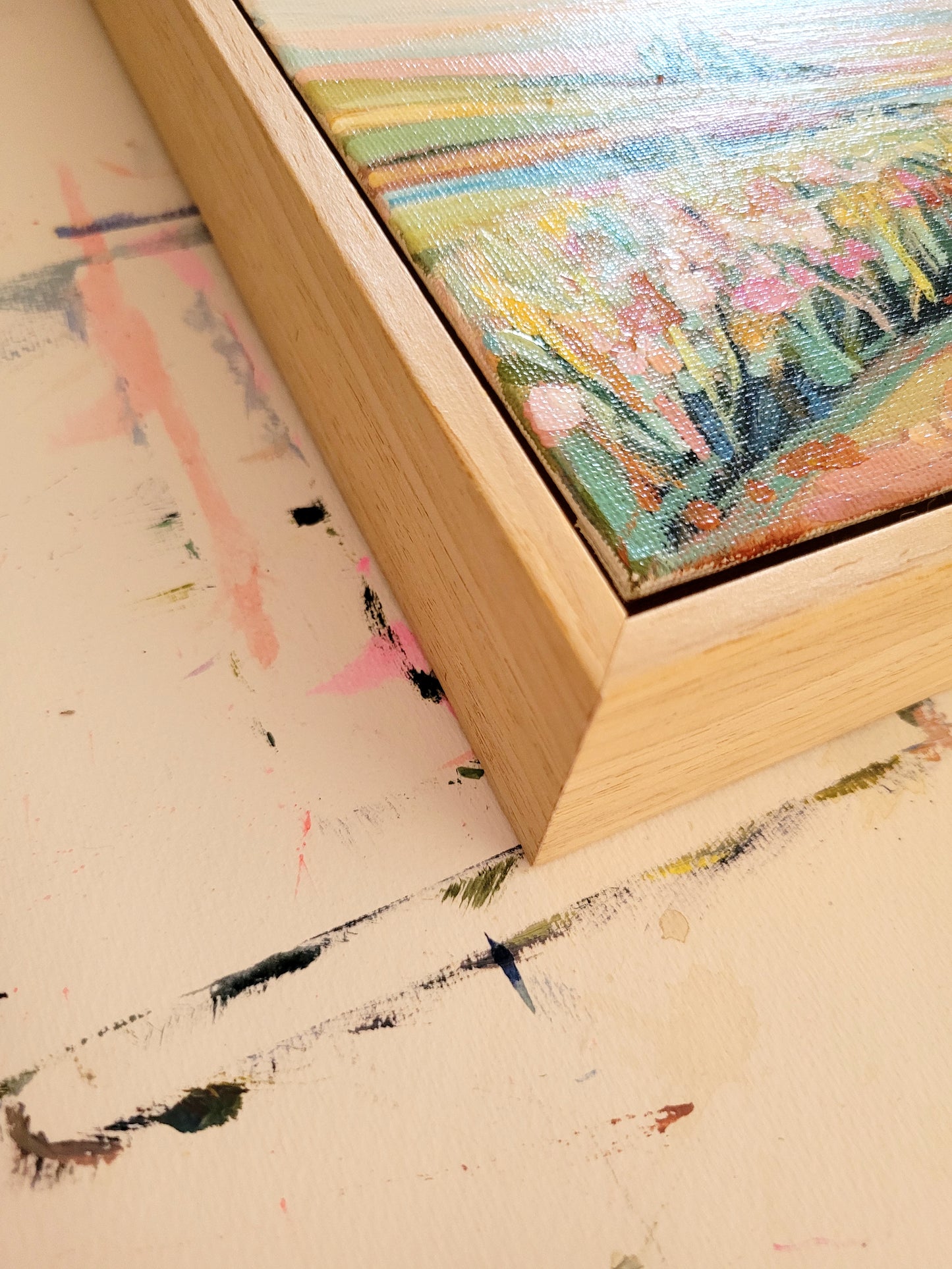The Joy of Summer Skies [Original Artwork] - Acrylic on board FRAMED Landscape Painting 32.5 x 32.5 cm